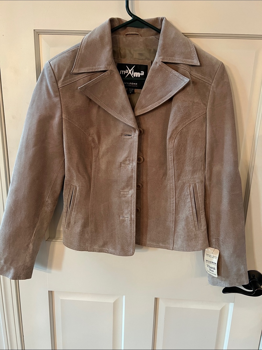Y2K Vintage NWT Maxima Wilson Leather Tan Suede Jacket M